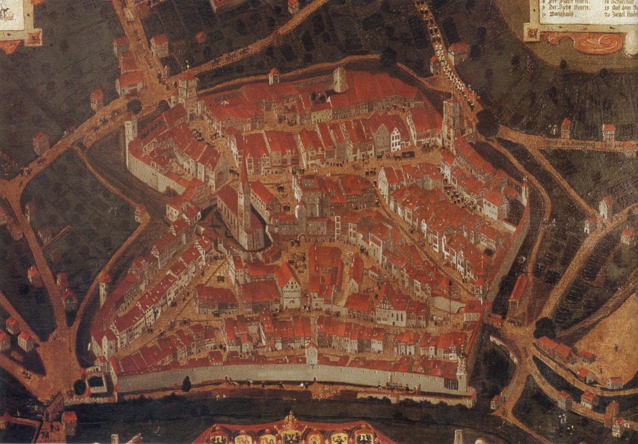 Ansicht der Stadt Wangen (Allgäu); Rathaus Wangen von Johann Andreas Rauch