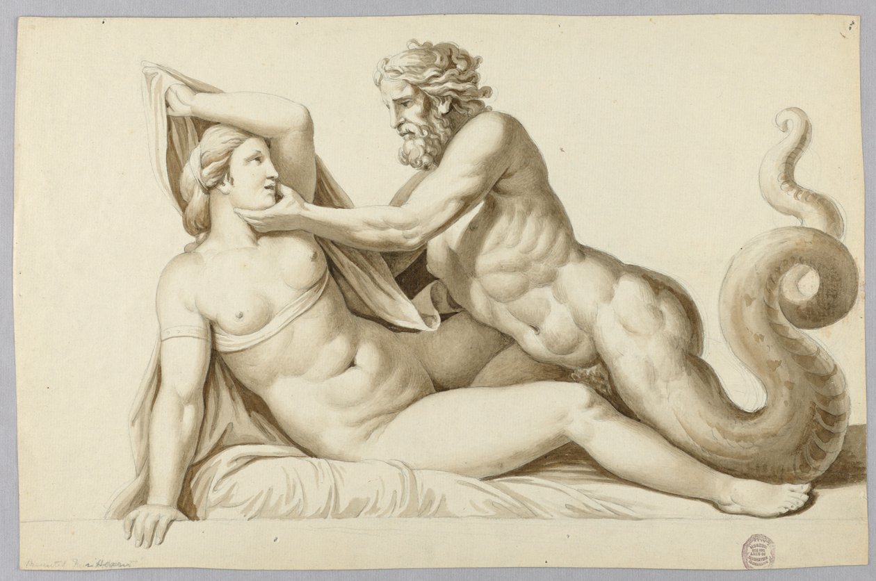 Ein Meeresgott besucht ein Mädchen von Johann August Nahl the Younger