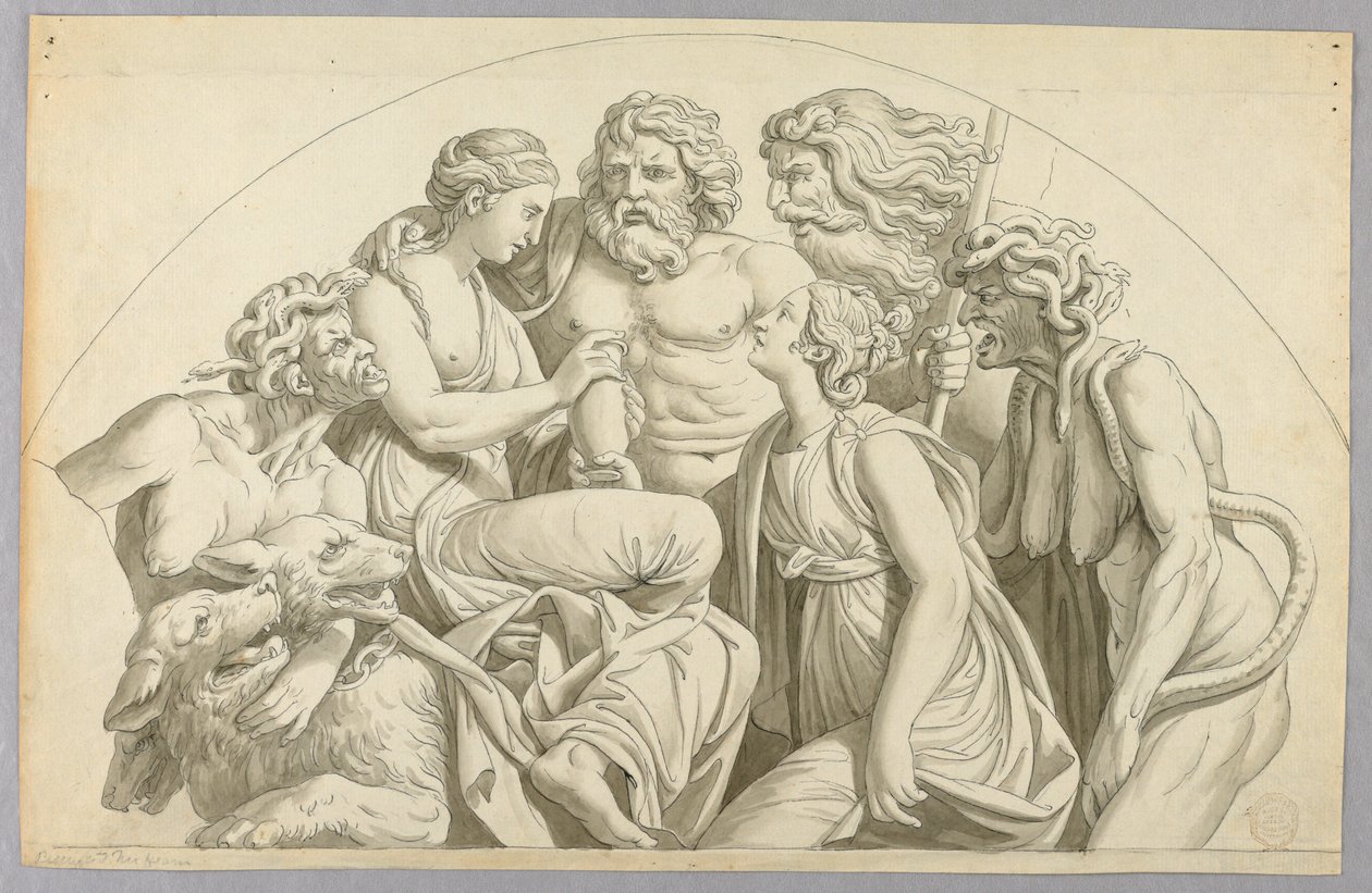 Psyche bittet Proserpina, etwas von ihrer Schönheit in eine Urne für Venus zu legen von Johann August Nahl the Younger