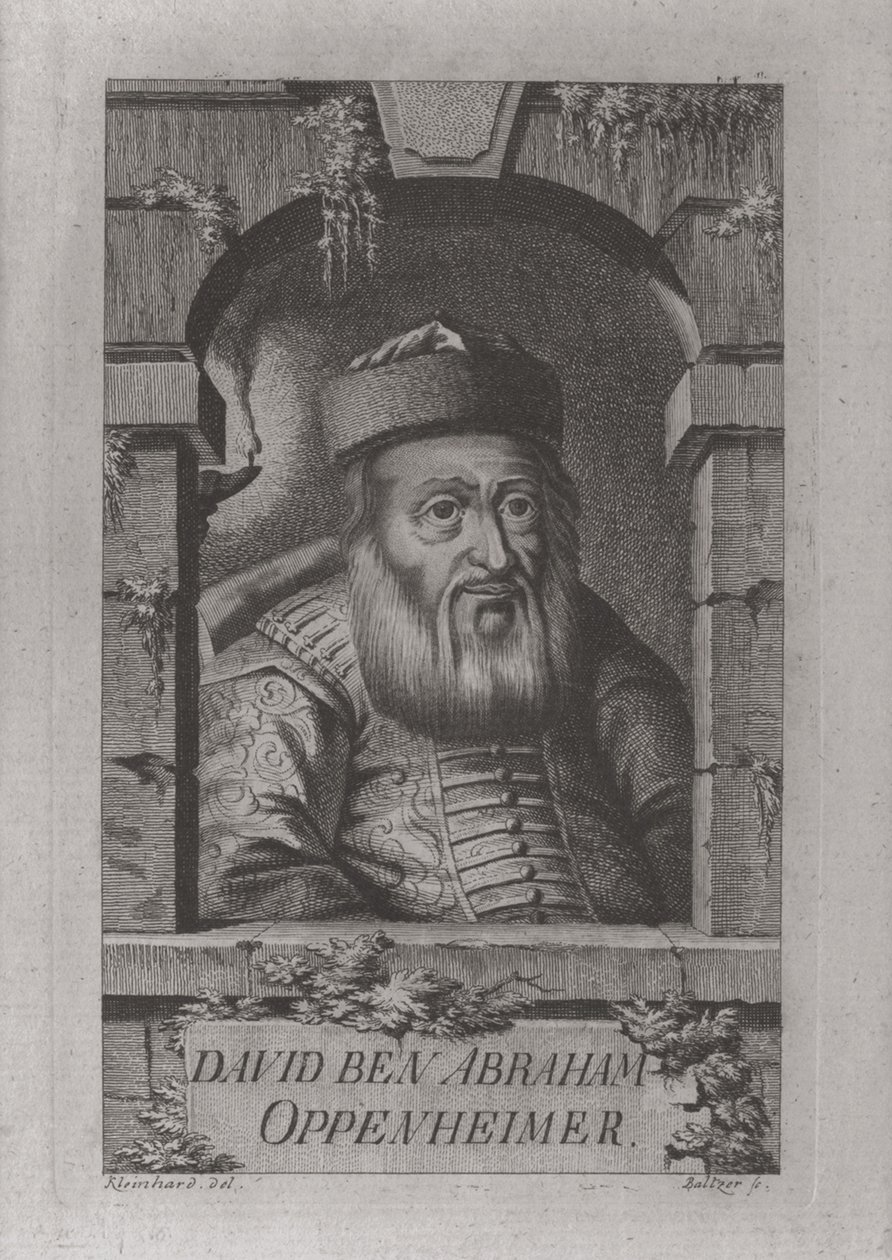 Porträt von David Oppenheim 1664-1736, Oberrabbiner von Prag, 1773 von Johann Balzer