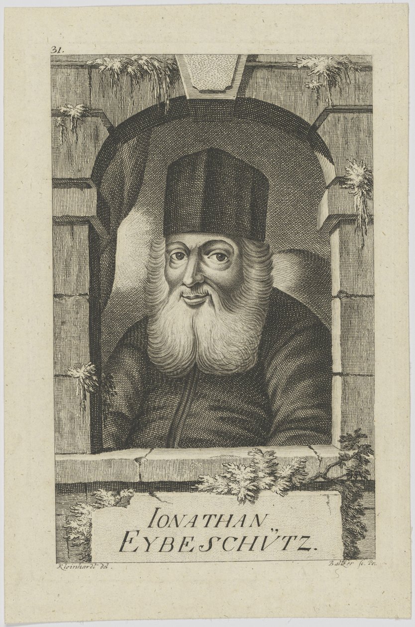 Porträt von Jonathan ben Nathan Eybeschütz 1690-1764, 1772 von Johann Balzer