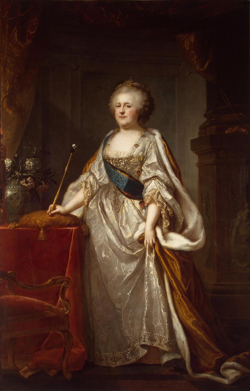 Porträt von Kaiserin Katharina II. 1729-1796, 1794 von Johann Baptist von Lampi the Elder