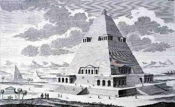 Eine Pyramide außerhalb von Theben, Ägypten, aus 