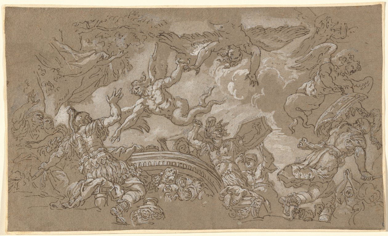 Die Harpyien greifen Aeneas und seine Gefährten an von Johann Carl Loth
