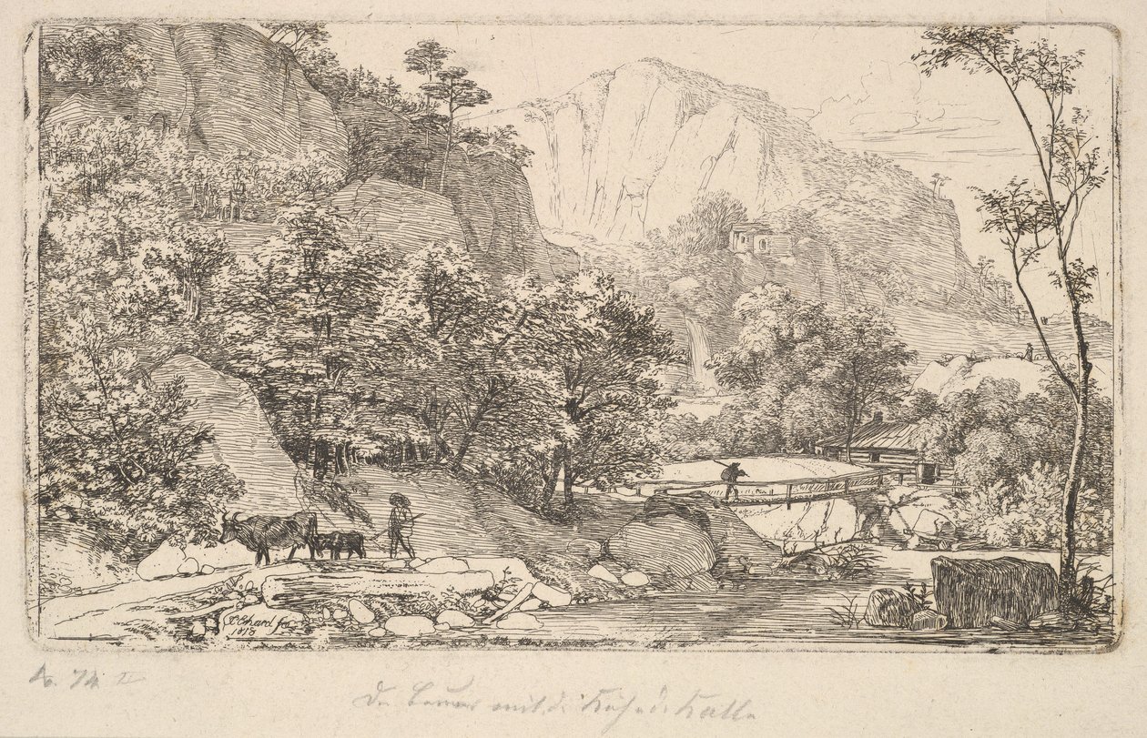 Bauer mit Kuh und Kalb, im Unterberg bei Berchtesgaden, 1818 von Johann Christian Erhard
