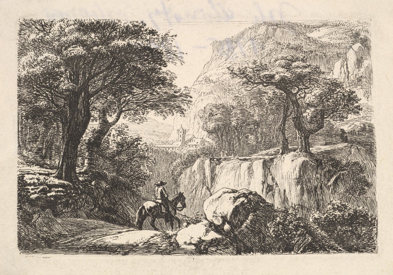 Der Reiter in der Schlucht, 19. Jahrhundert von Johann Christian Erhard