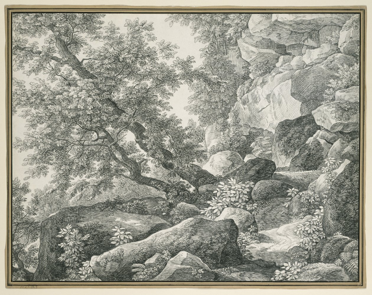 Felslandschaft mit Bäumen von Johann Christian Reinhart