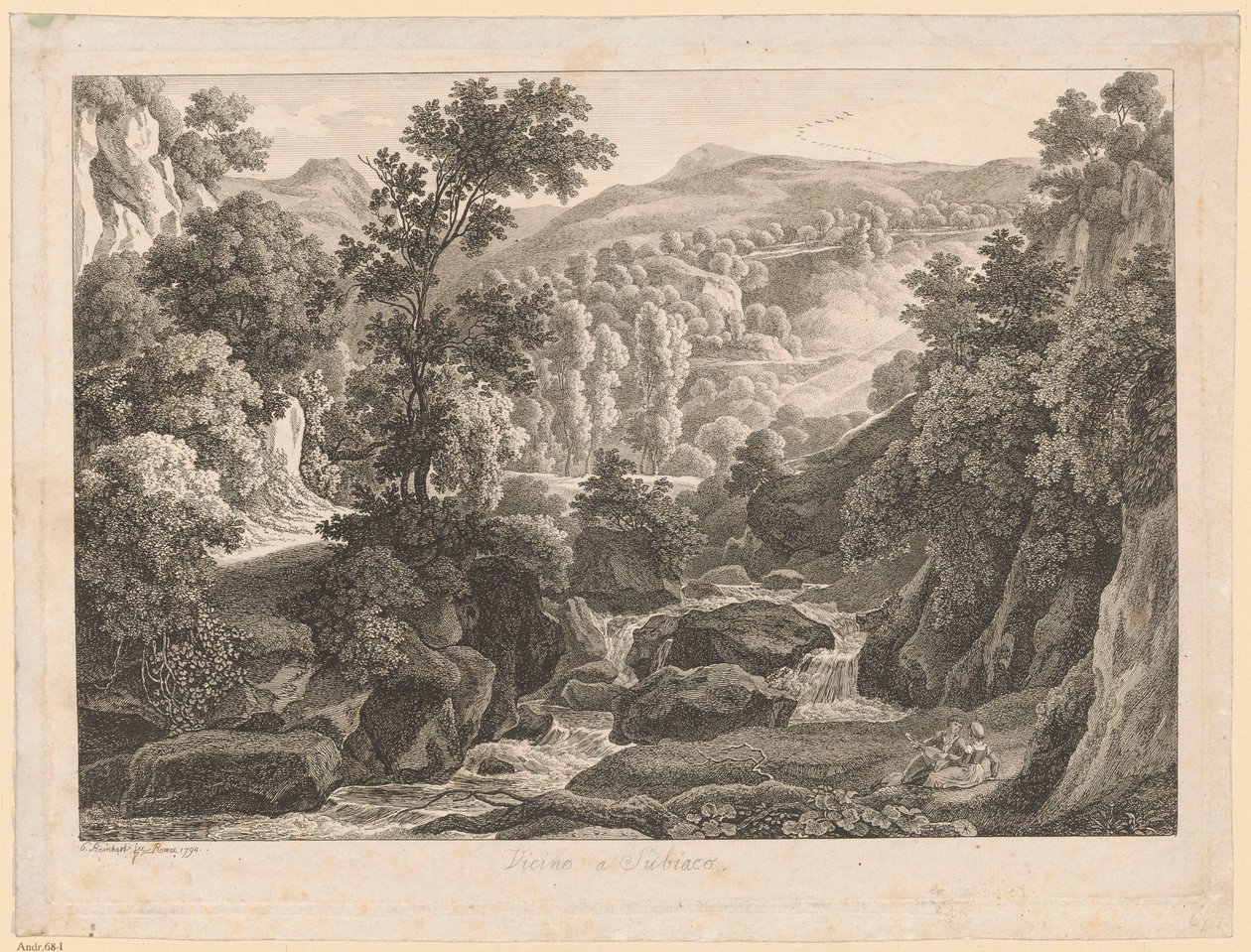 Landschaft - In der Nähe von Subiaco von Johann Christian Reinhart