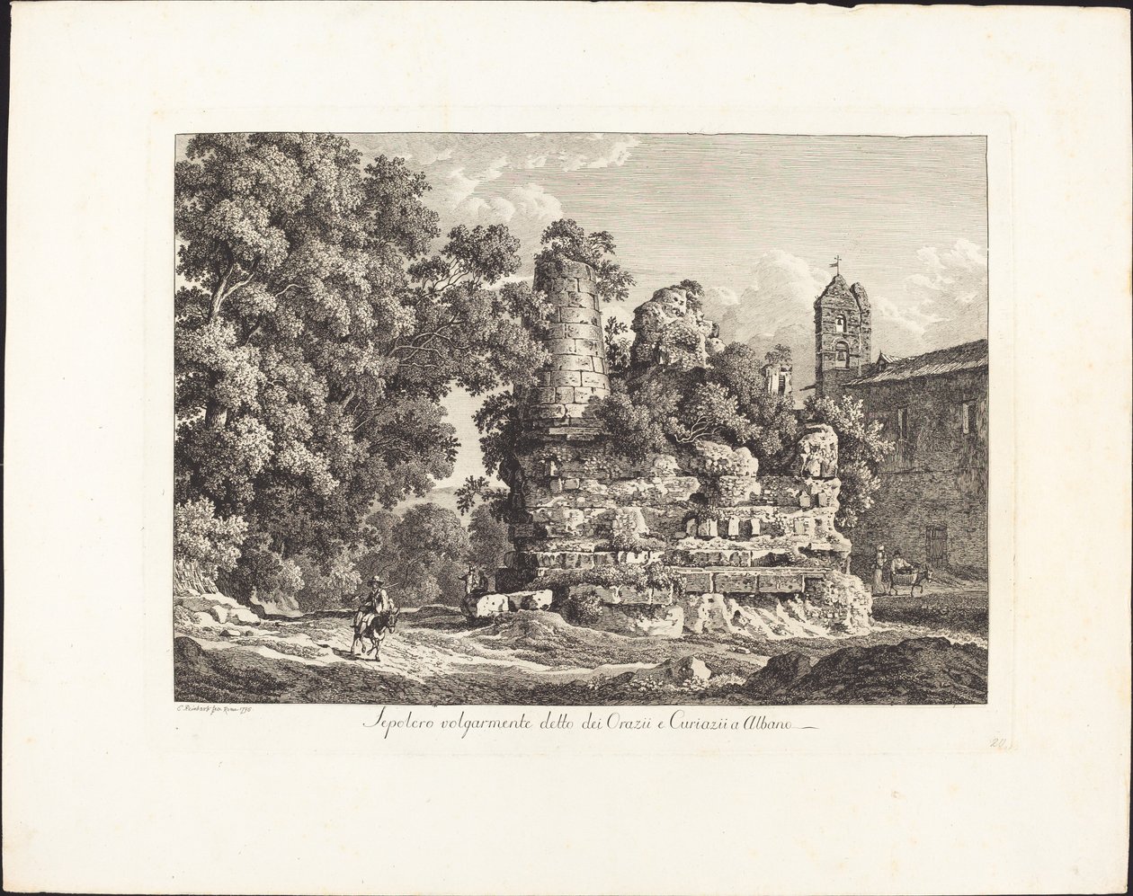 Grab, allgemein bekannt als der der Horatier und Curiatier in Albano von Johann Christian Reinhart