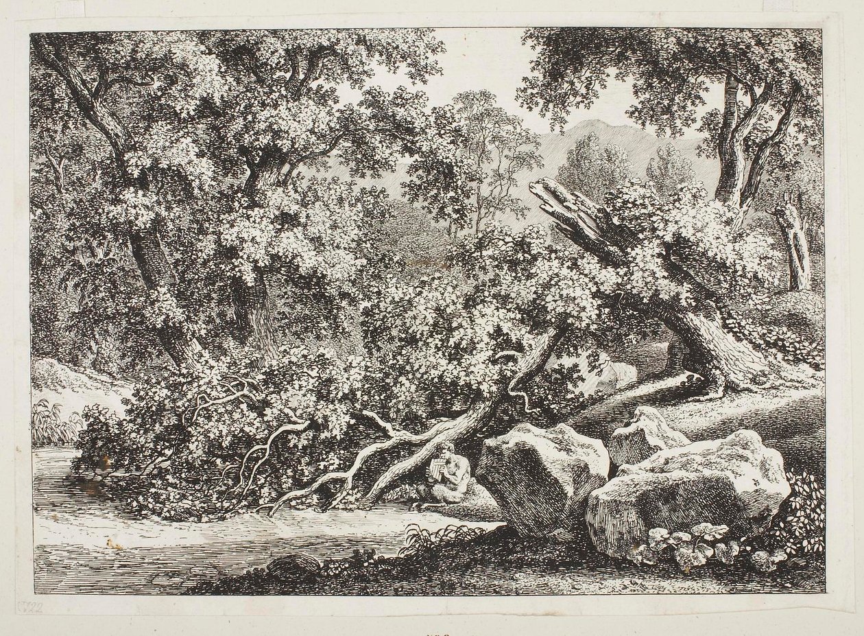 Waldszene mit gebrochener Eiche von Johann Christian Reinhart