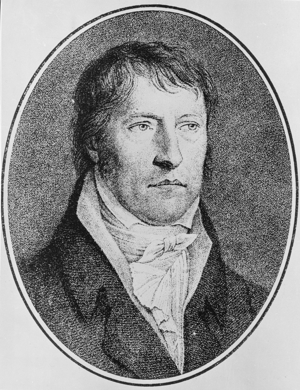 Porträt von Georg Wilhelm Friedrich Hegel, deutscher Philosoph, graviert von F.W. Bollinger von Johann Christian Xeller