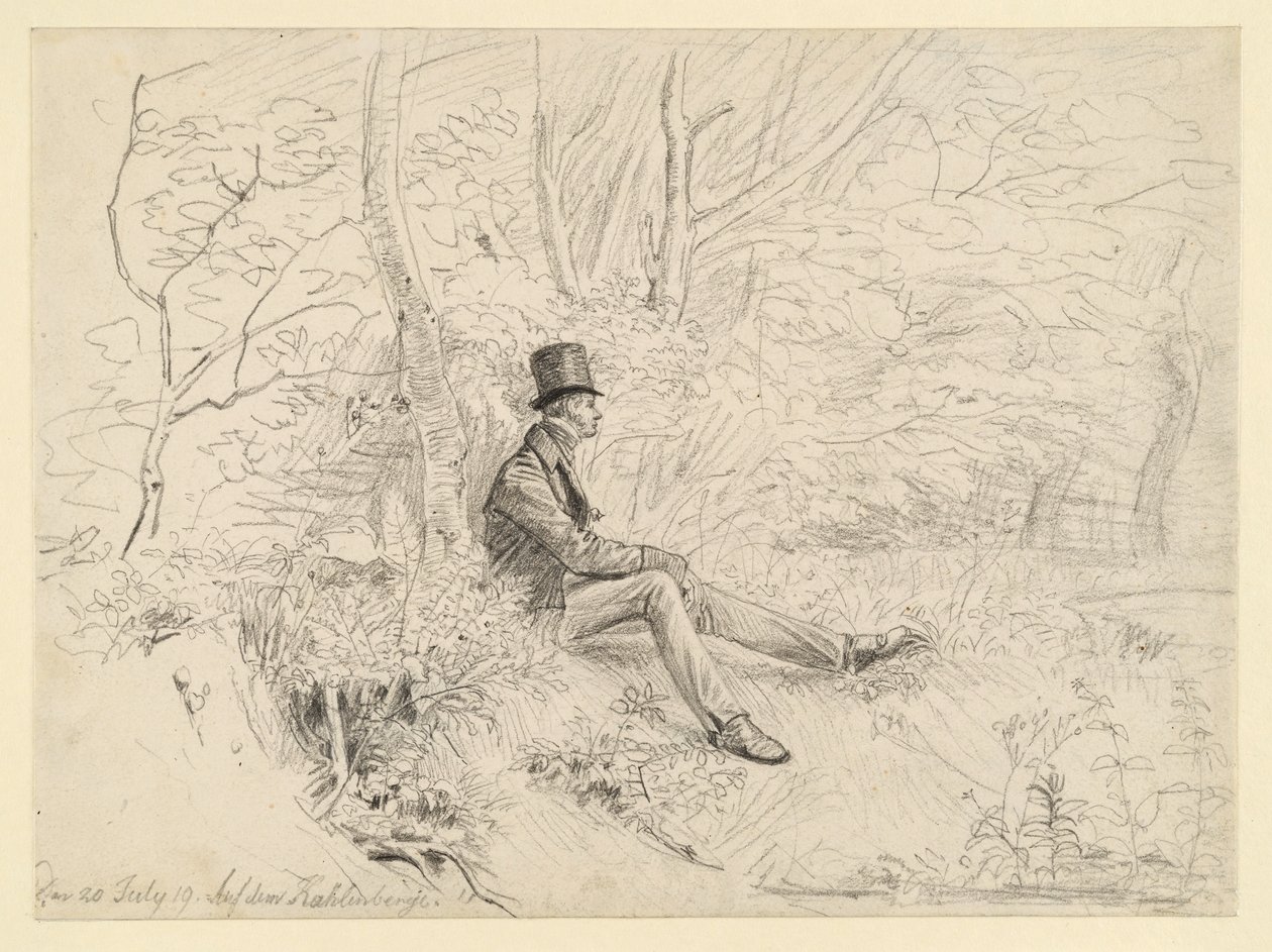 Ausruhender Herr im Wald auf dem Kahlenberg von Johann Christoph Erhard