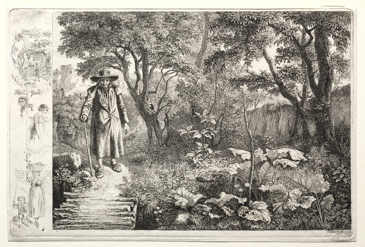 Der alte Mann vor der Knüppelsteg, 1819 von Johann Christoph Erhard