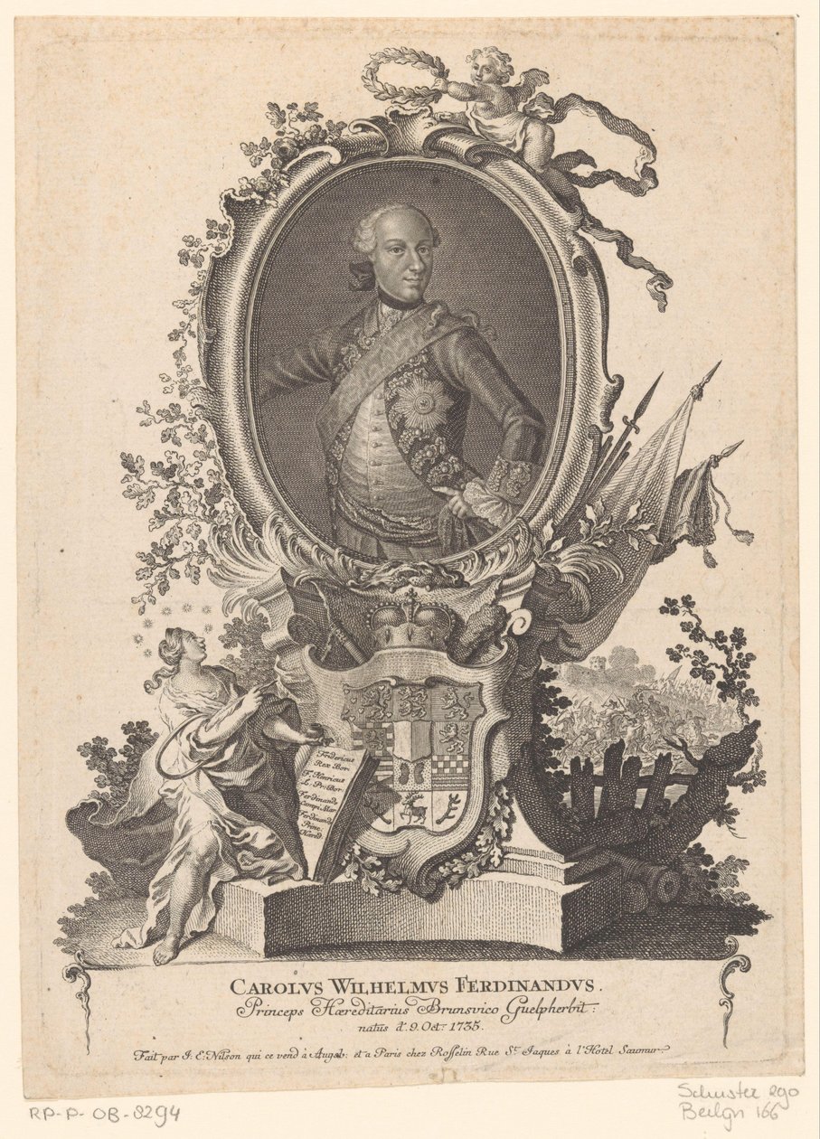 Porträt von Karl Wilhelm Ferdinand von Braunschweig-Wolfenbüttel von Johann Esaias Nilson