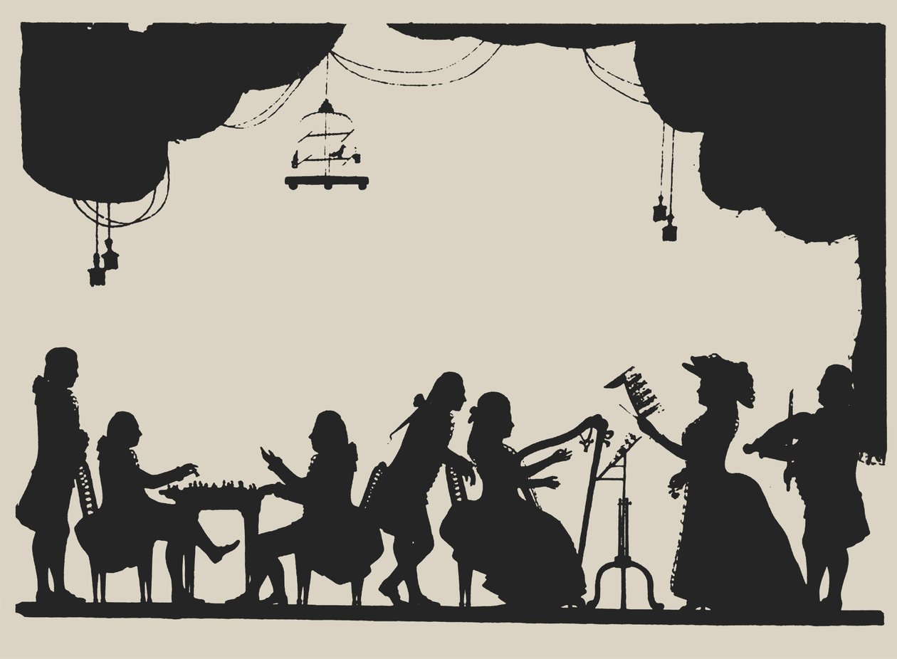 Konzert am Hofe von Kaiser Paul I. in Sankt Petersburg (Silhouette, ca. 1785) von Johann Friedrich Anthing