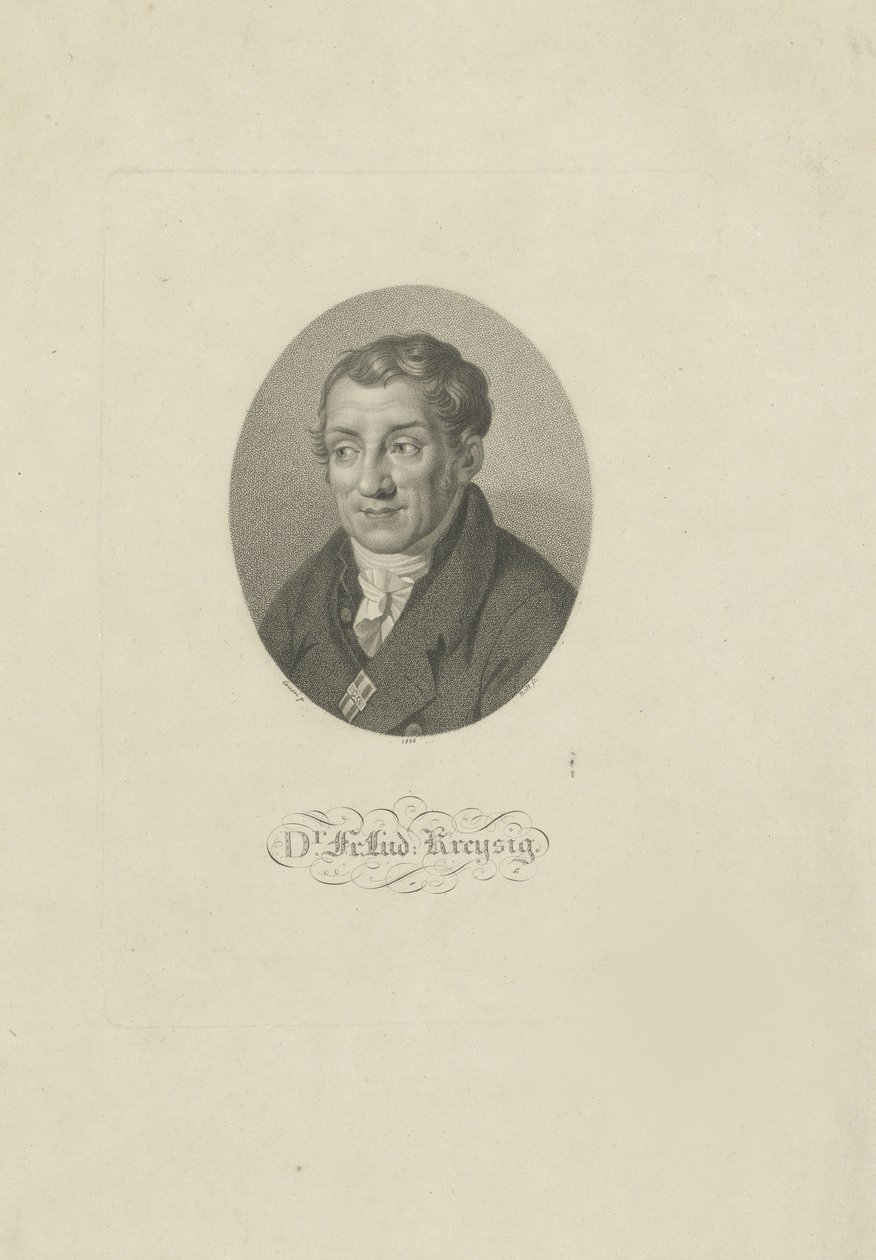Porträt von Friedrich Ludwig Kreysig 1770-1839, 1826 von Johann Friedrich Bolt
