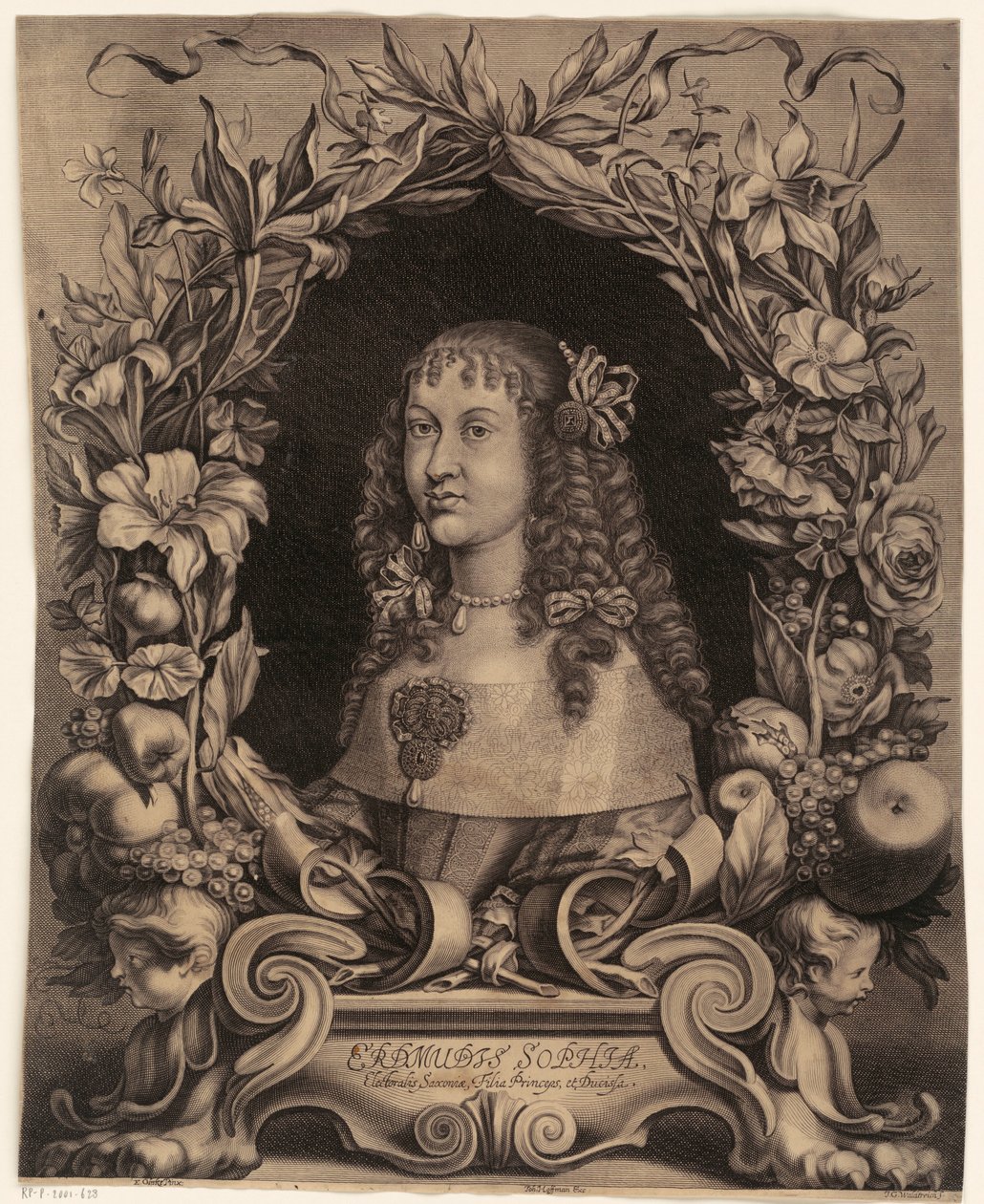 Porträt von Erdmuthe Sophia, Markgräfin von Brandenburg-Bayreuth von Johann Georg Waldreich