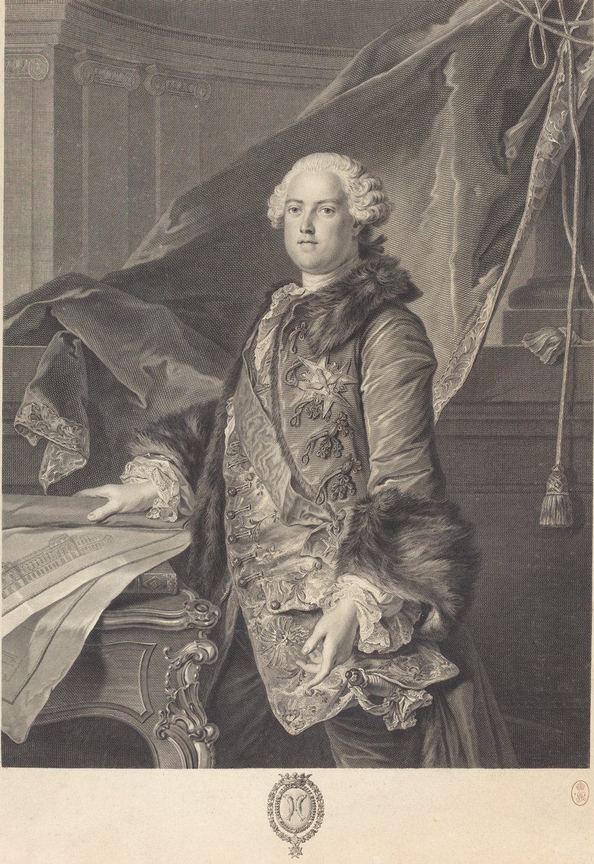 Marquis de Marigny von Johann Georg Wille after Louis Tocqué
