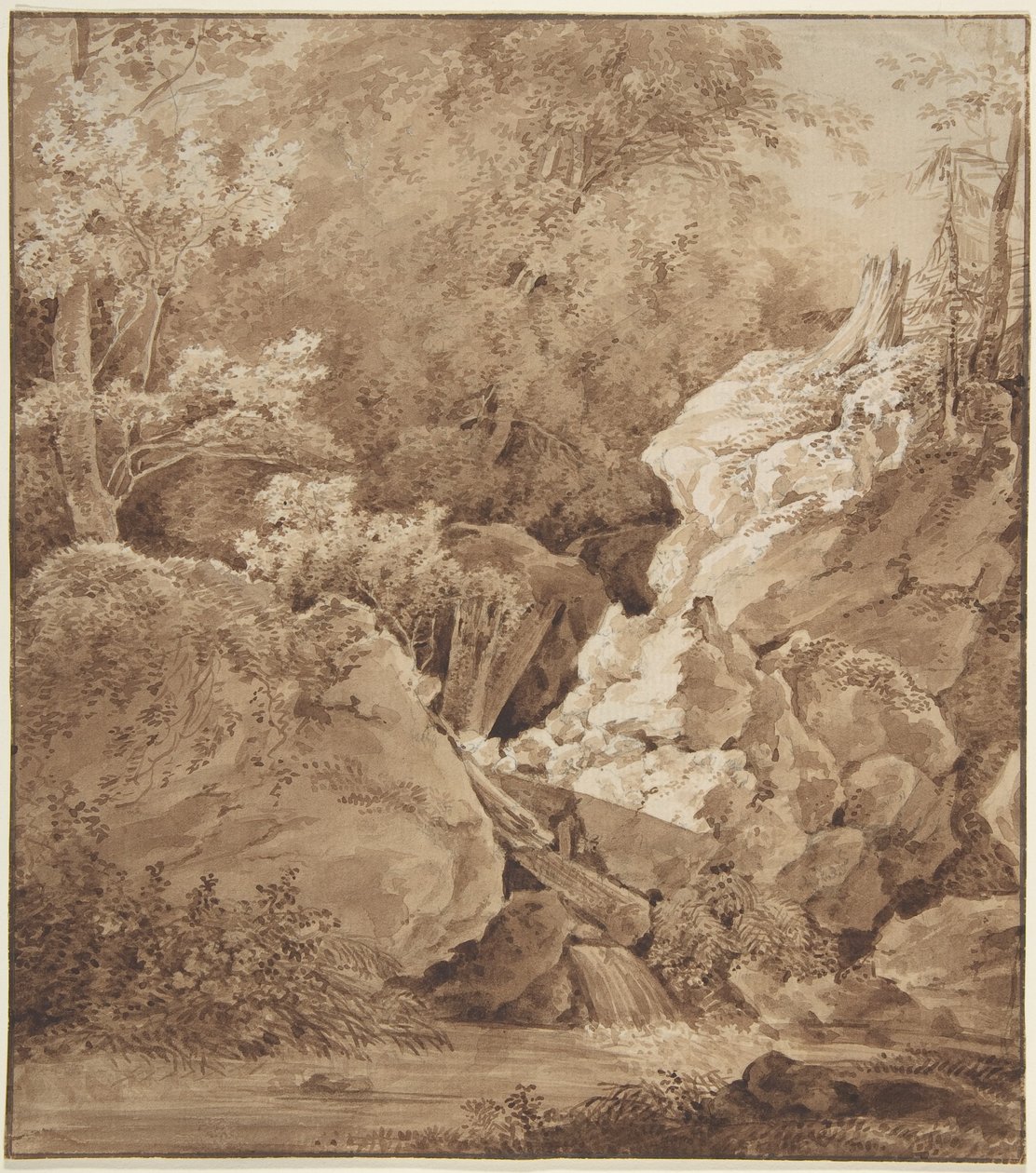 Waldszene mit Gebirgsbach von Johann Georg von Dillis