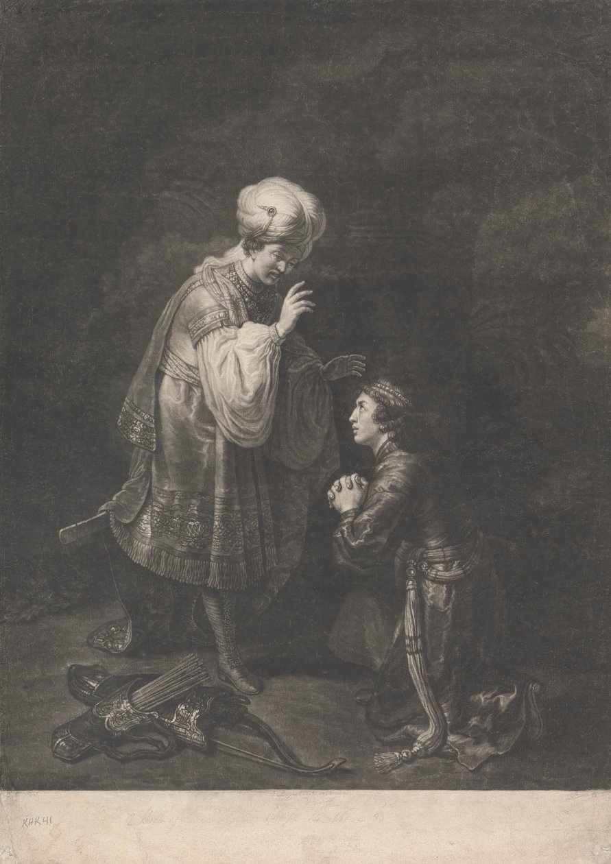 Absaloms Unterwerfung vor seinem Vater, König David von Johann Gottfried Haid