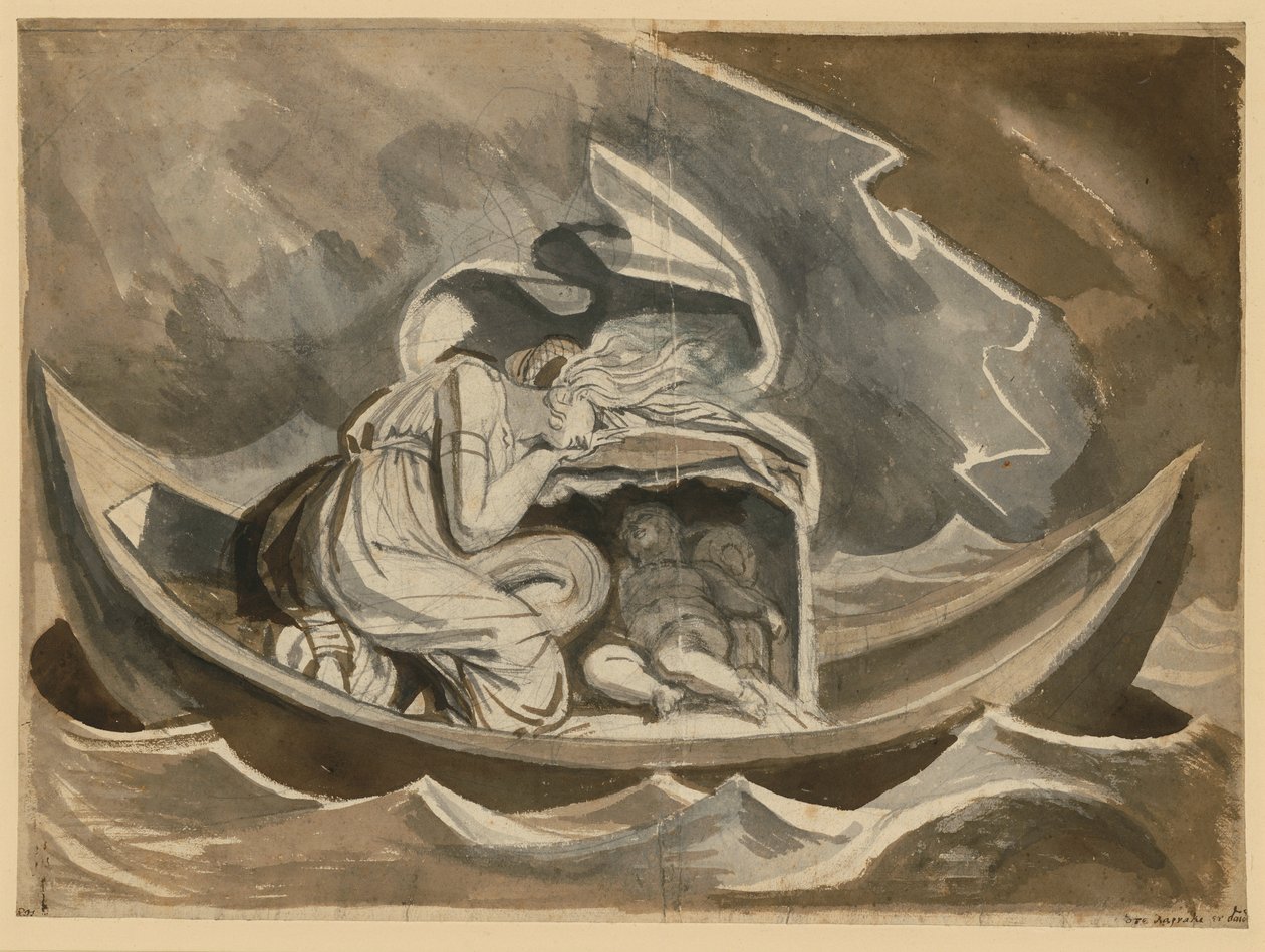 Danae im Kahn mit dem kleinen Perseus von Johann Heinrich Füssli