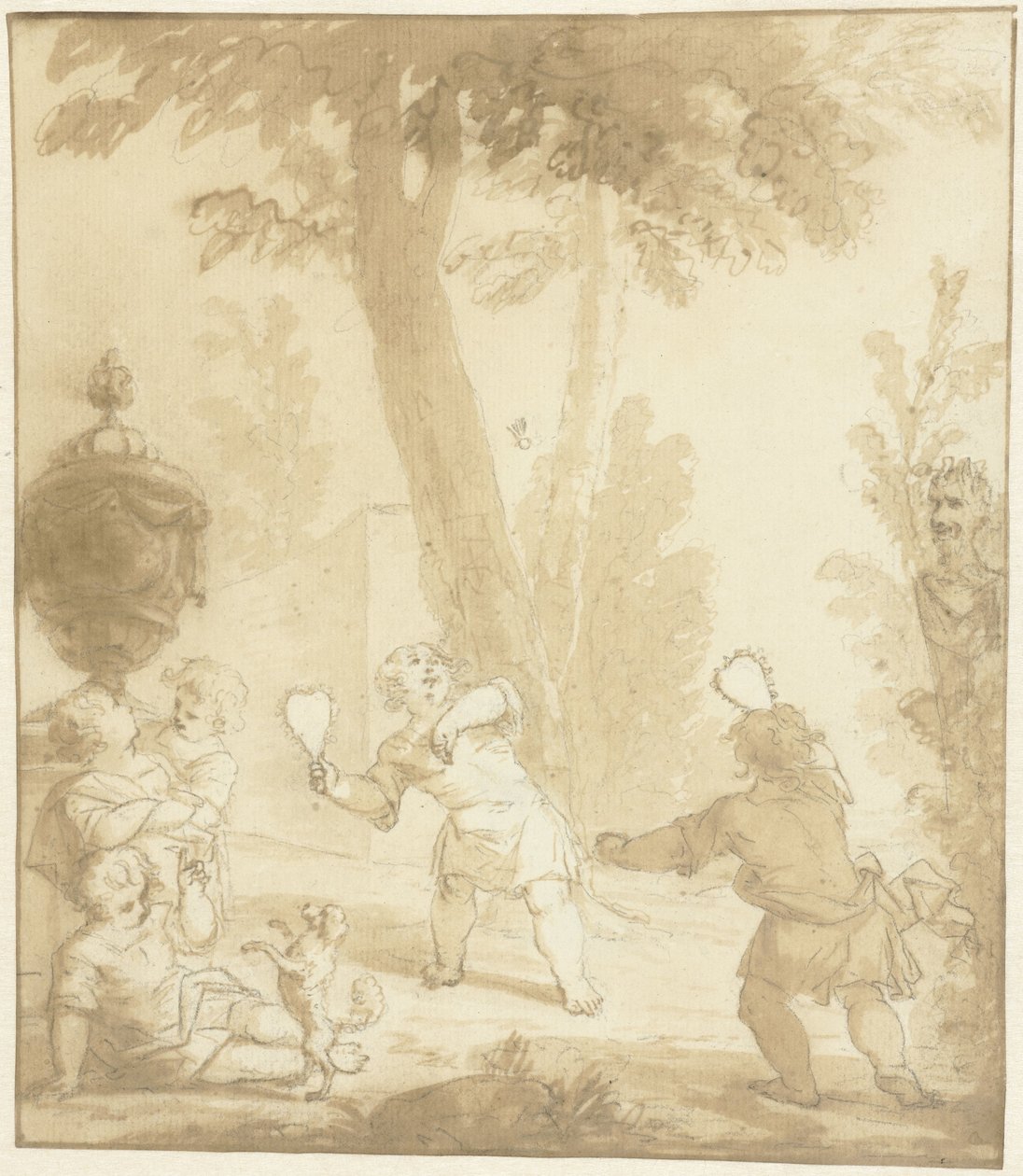 Allegorische Darstellung mit spielenden Kindern von Johann Heinrich Keller (II)