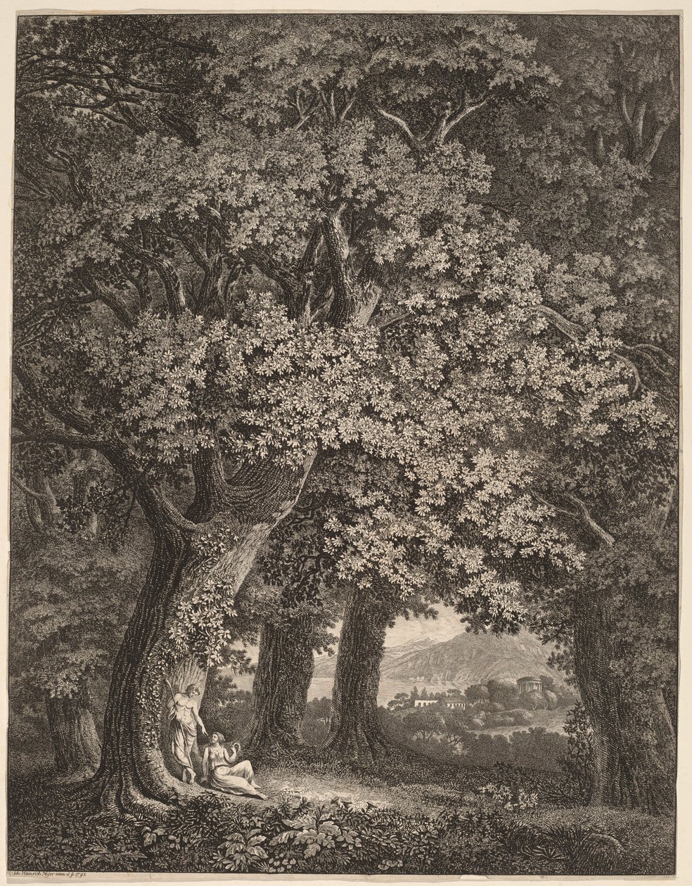 Italienische Landschaft mit einem Paar Hirten von Johann Heinrich Meyer