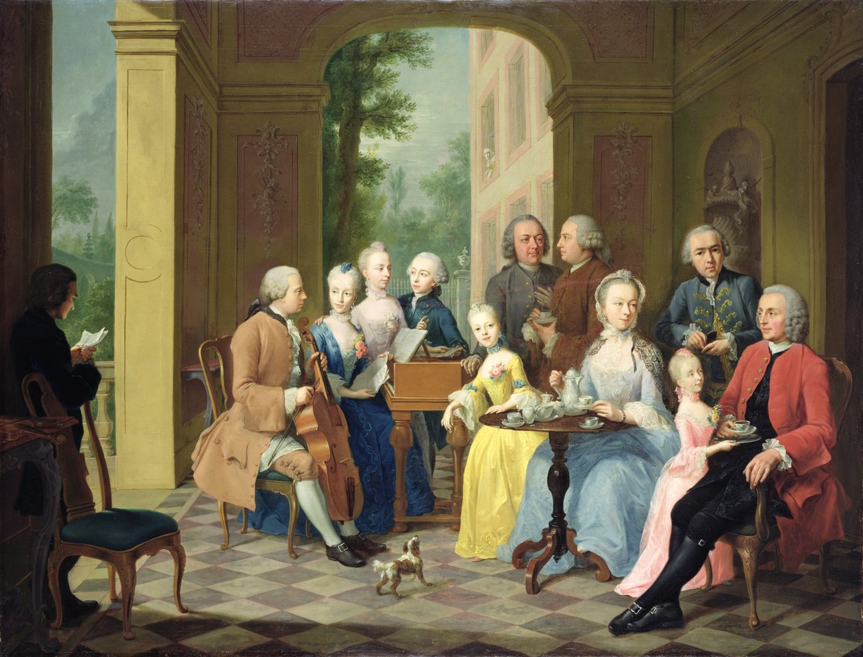 Porträt der Familie Timmermann, 1758 von Johann Heinrich Tischbein