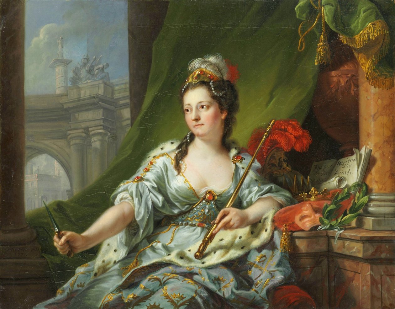 Die Muse Melpomene (die neun Musen, 1771) von Johann Heinrich Tischbein
