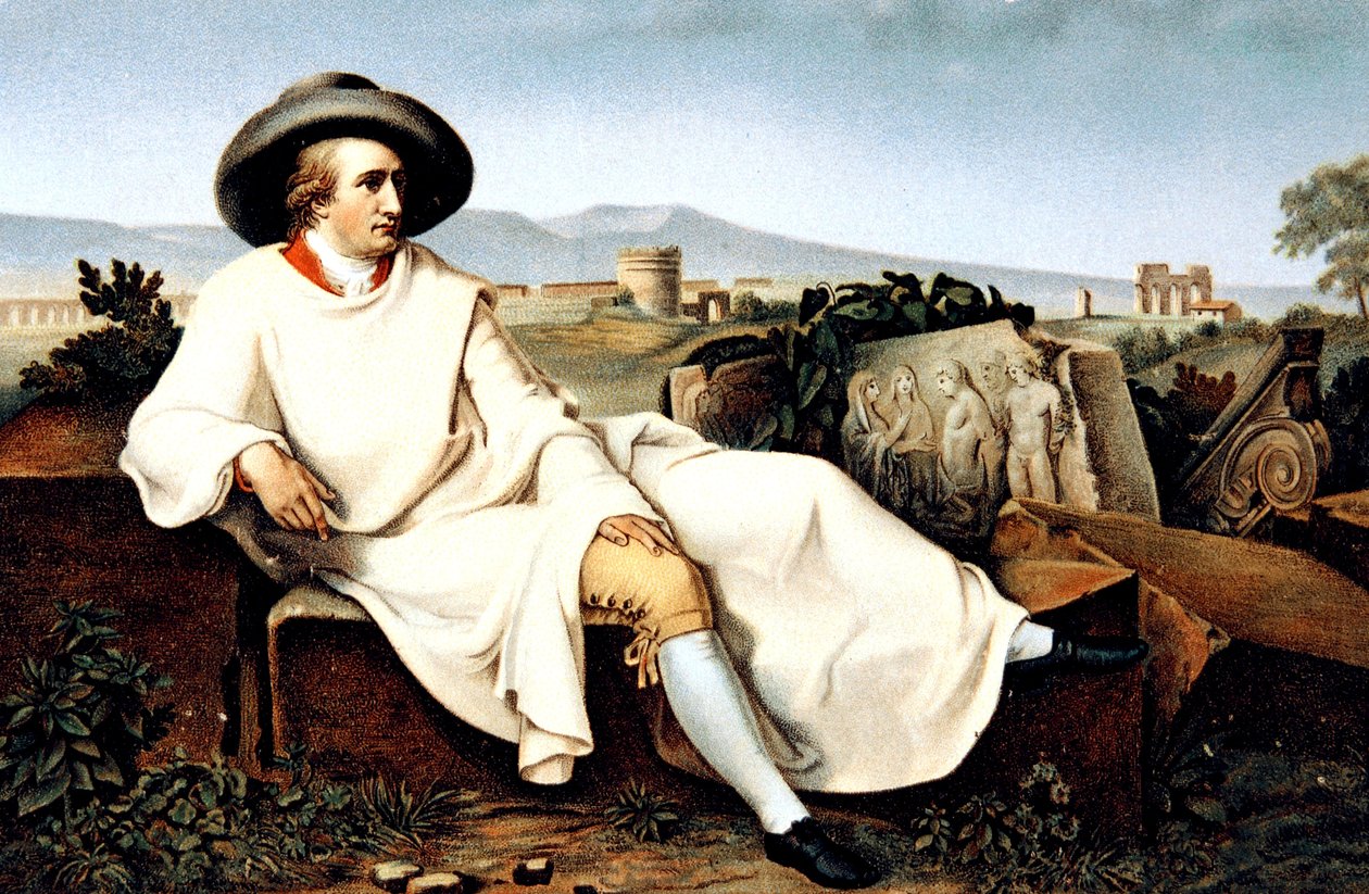 Goethe in Italien, Postkarte, ca. 1900 von Johann Heinrich Wilhelm (after) Tischbein