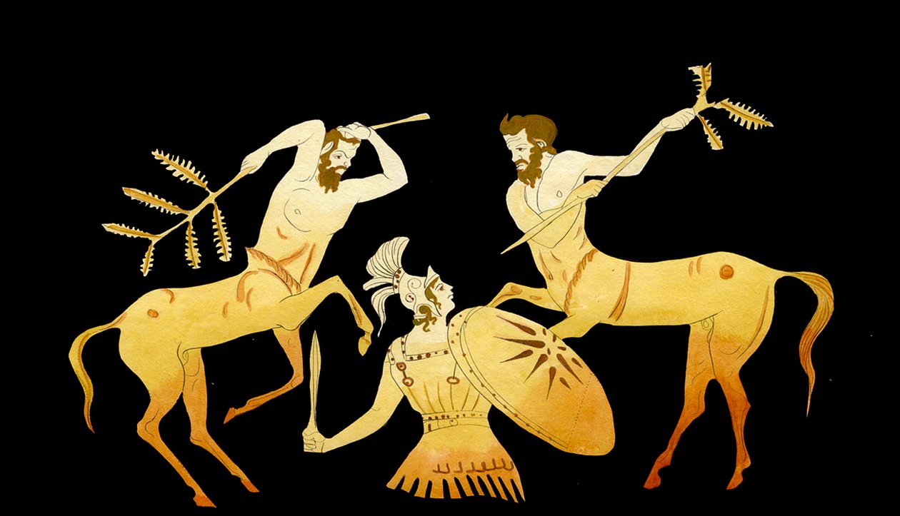 Theseus kämpft gegen die Kentauren bei der Hochzeit von Pirithous und Hippodamia von Johann Heinrich Wilhelm Tischbein