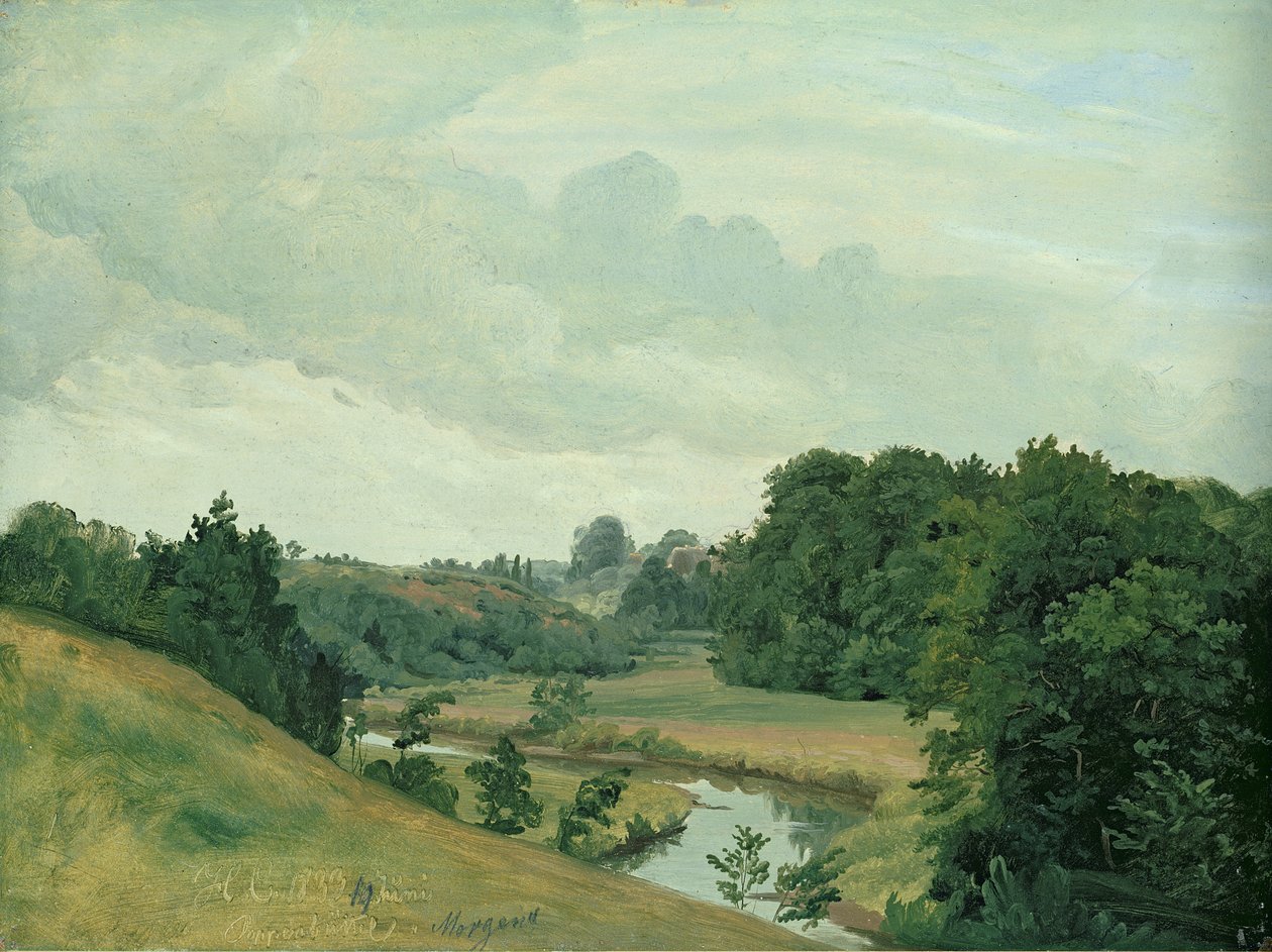 Der Fluss Alster in Poppenbüttel am Morgen, 1883 von Johann Herman Carmiencke