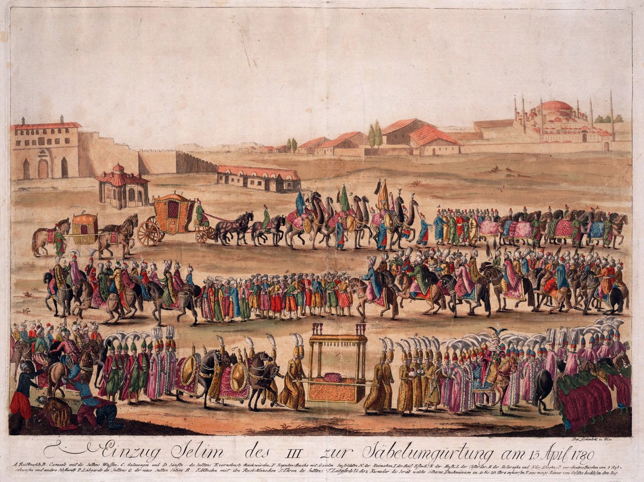 Der Einzug von Sultan Selim III. zur Säbelgürtelzeremonie am 13. April 1789 von Johann Hieronymus Loeschenkohl