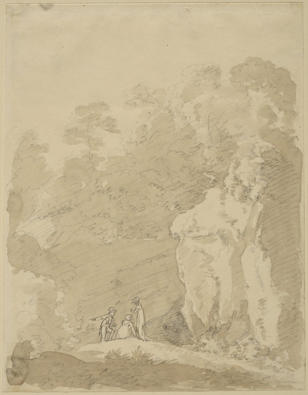 Herr und zwei Damen von Johann Jakob Dorner der Jüngere