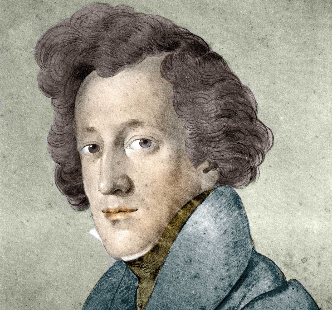 Porträt von Felix Mendelssohn Bartholdy (1809-1847), deutscher Komponist und Dirigent. Illustration nach der Zeichnung von Johann Joseph Schmeller. von Johann Joseph Schmeller