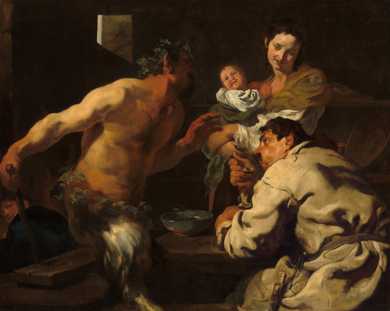 Der Satyr und der Bauer, möglicherweise um 1623-1626 von Johann Liss