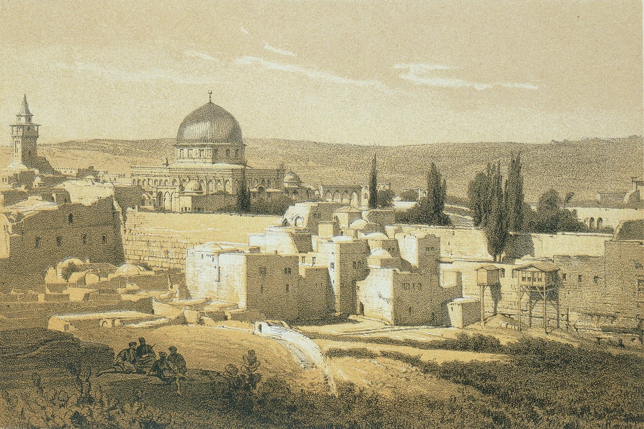 Jerusalem. Radierung von Bernatz et alii - Steinkopk J.F. Editore von Johann Martin Bernatz