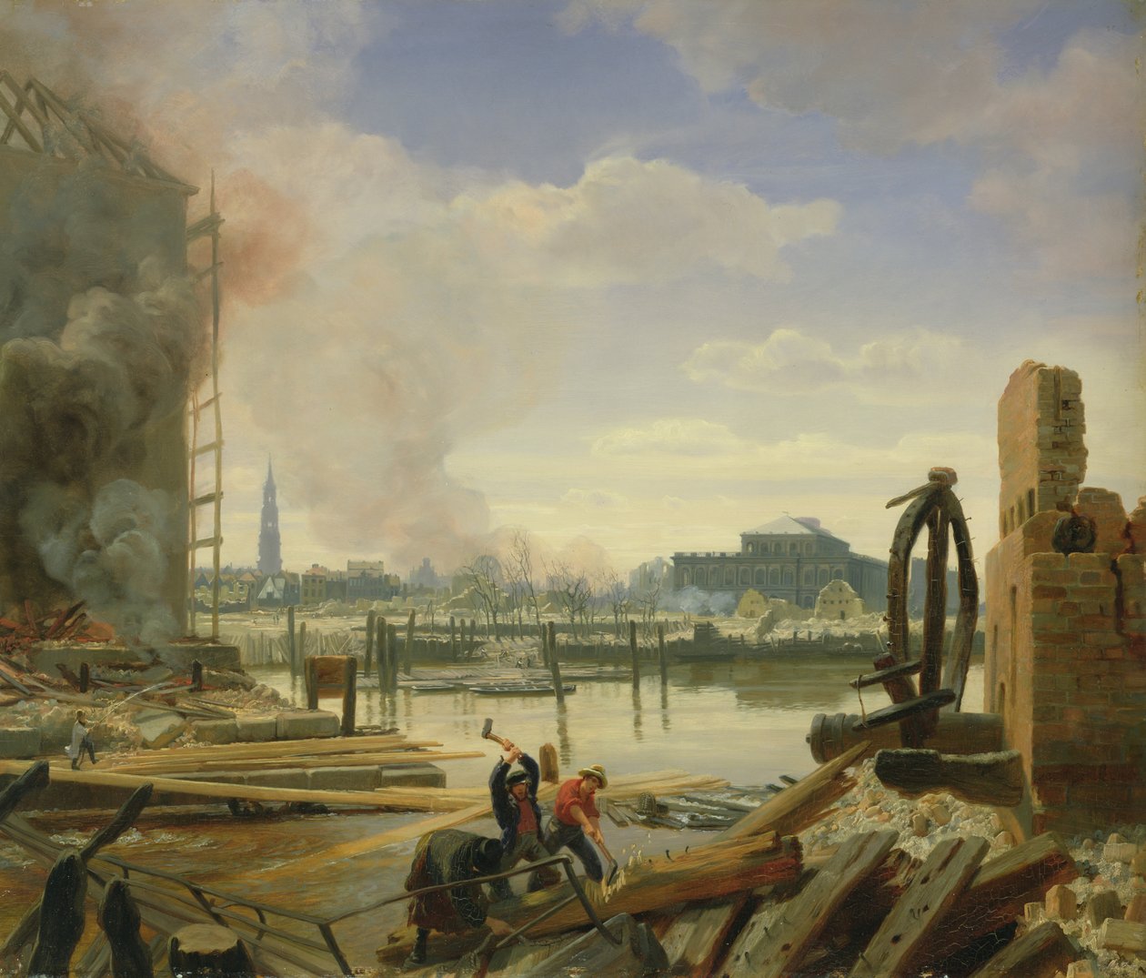 Hamburg nach dem Brand von 1842 von Johann Martin Gensler