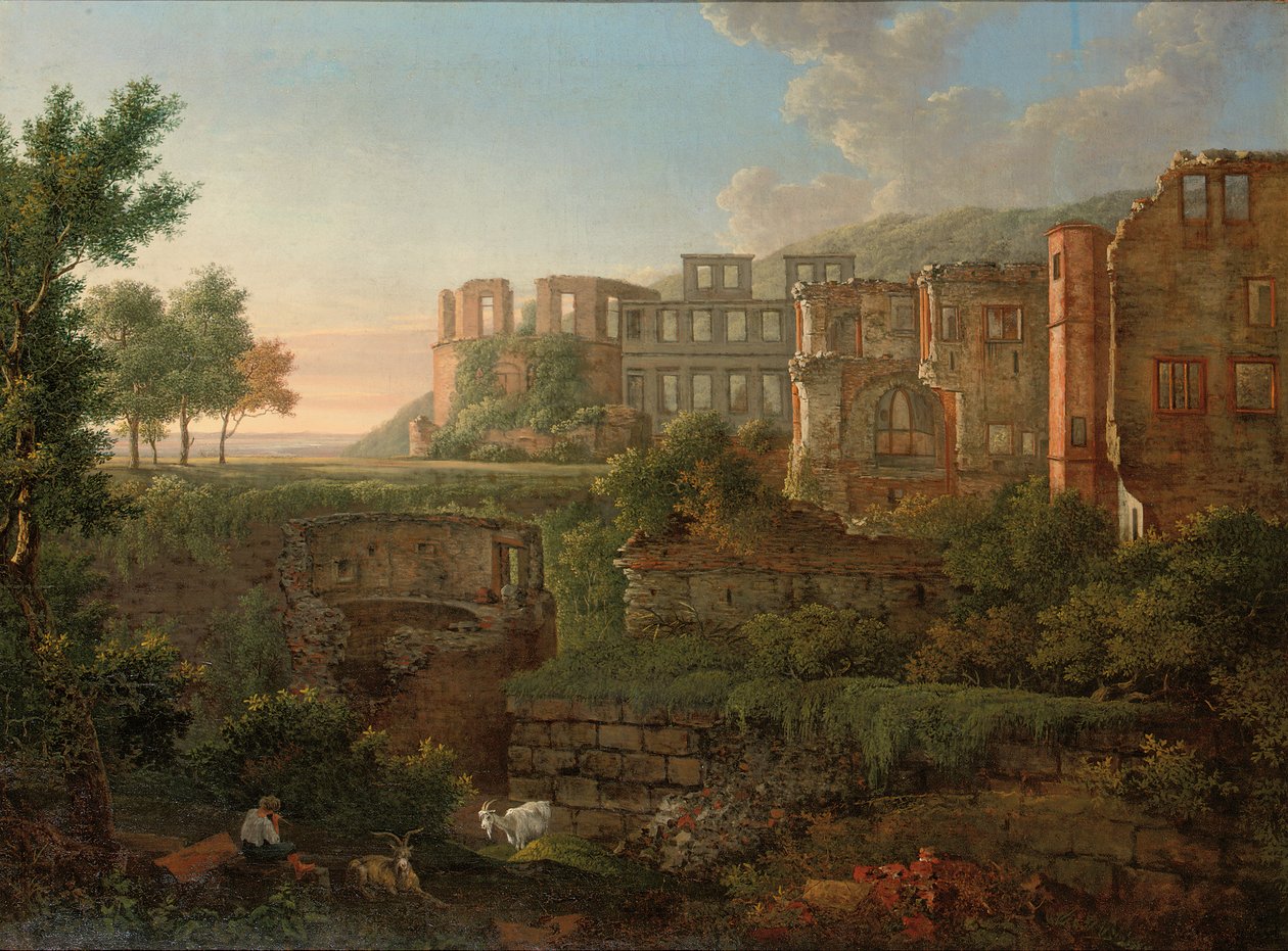 Capriccio-Ansicht der Ruinen des Heidelberger Schlosses von Johann Martin von Rohden