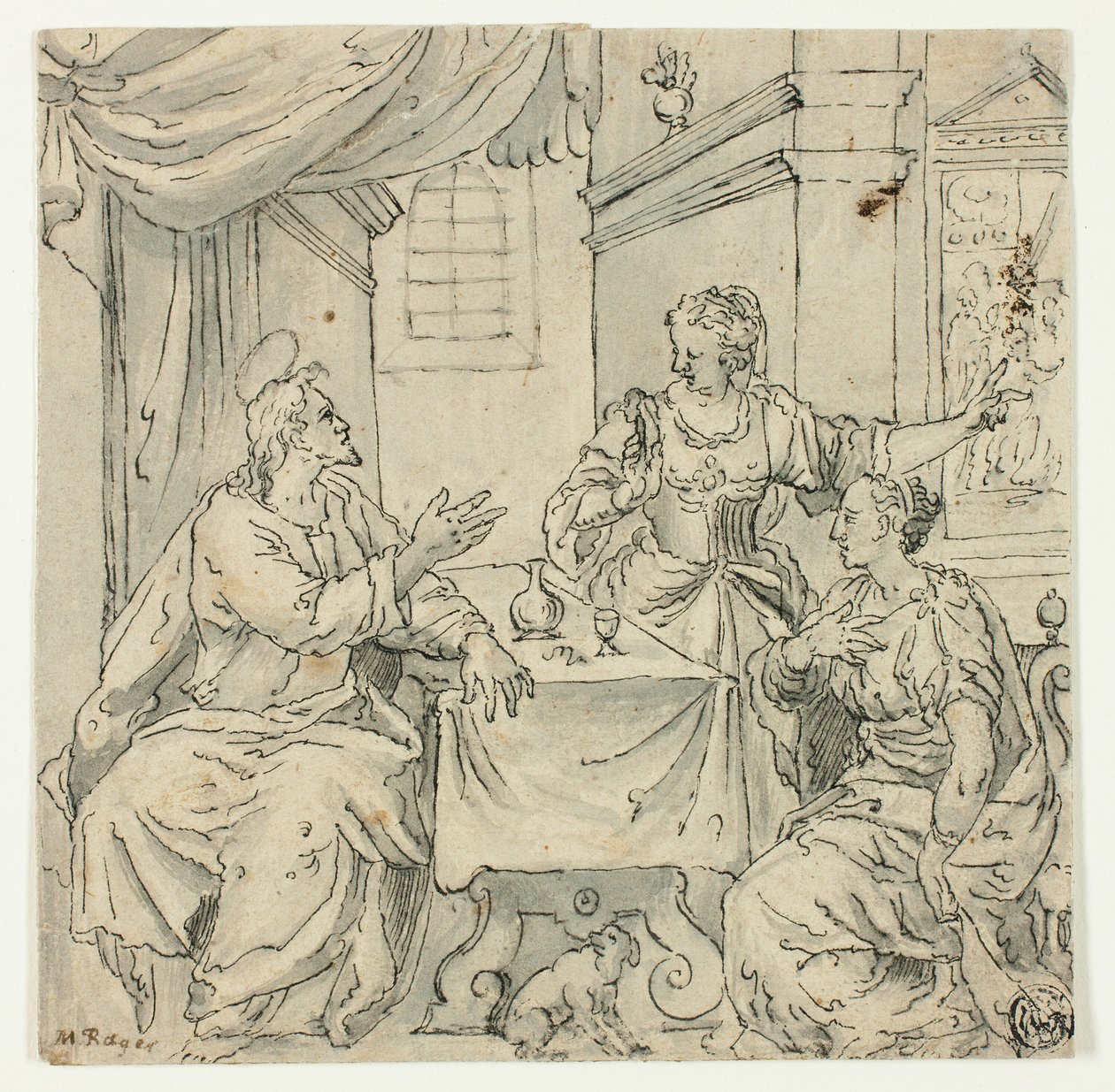 Christus am Tisch von Maria und Martha von Johann Mathias Kager