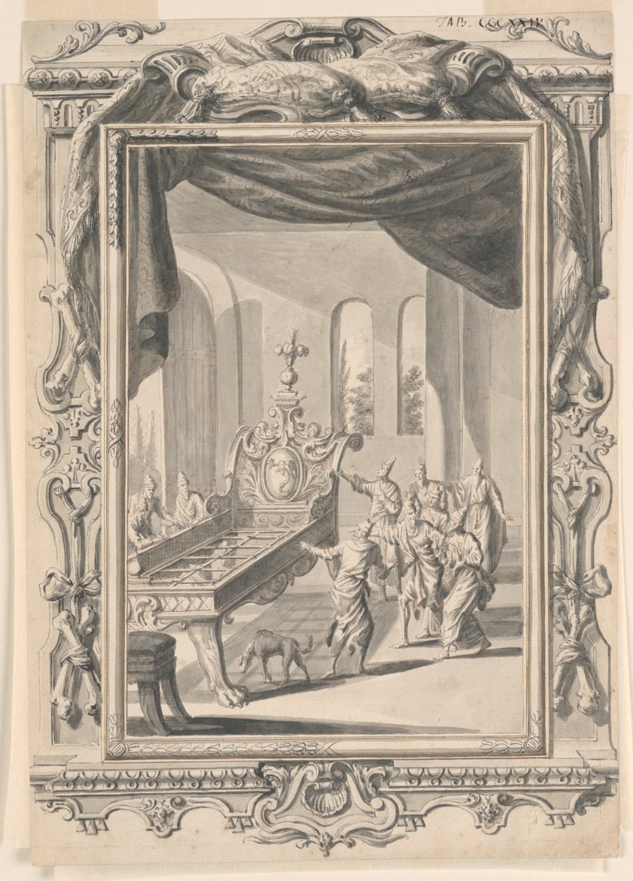 Studie für Das eiserne Bettgestell von König Og, Platte 324, Physica Sacra von Johann Melchior Füssli