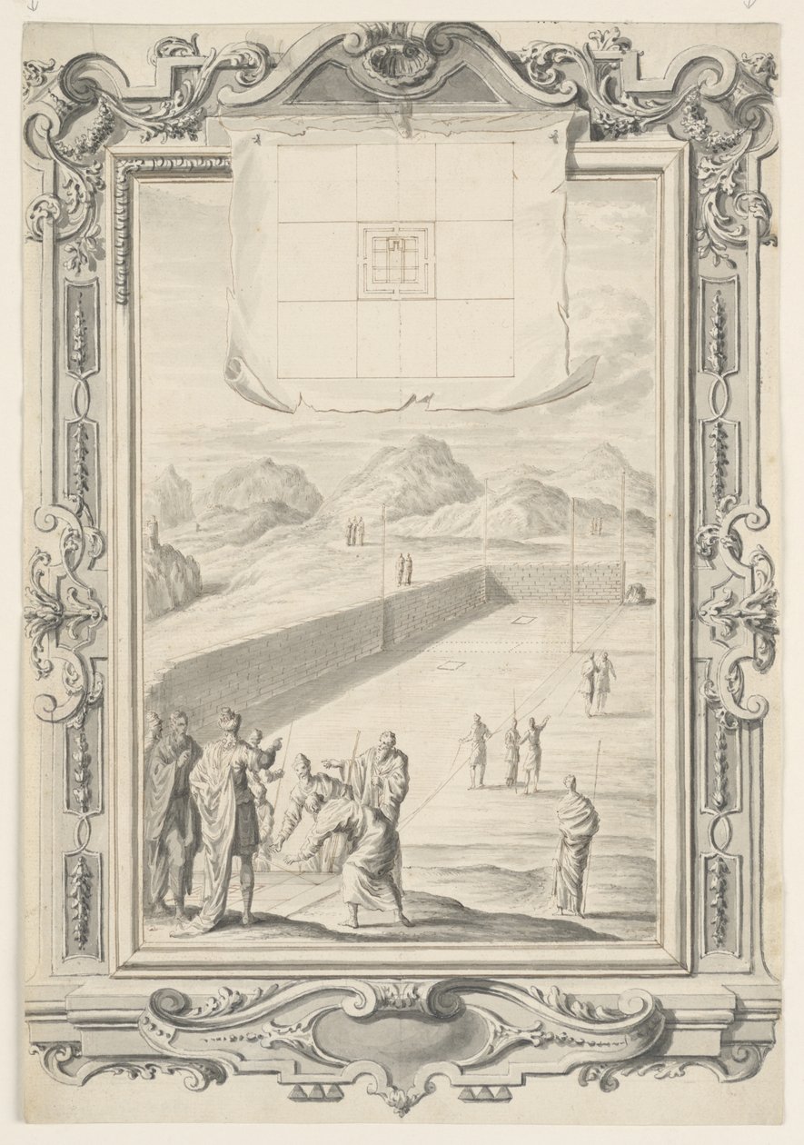 Studie für den ersten Plan des Salomonischen Tempels, Platte 420, Physica Sacra von Johann Melchior Füssli
