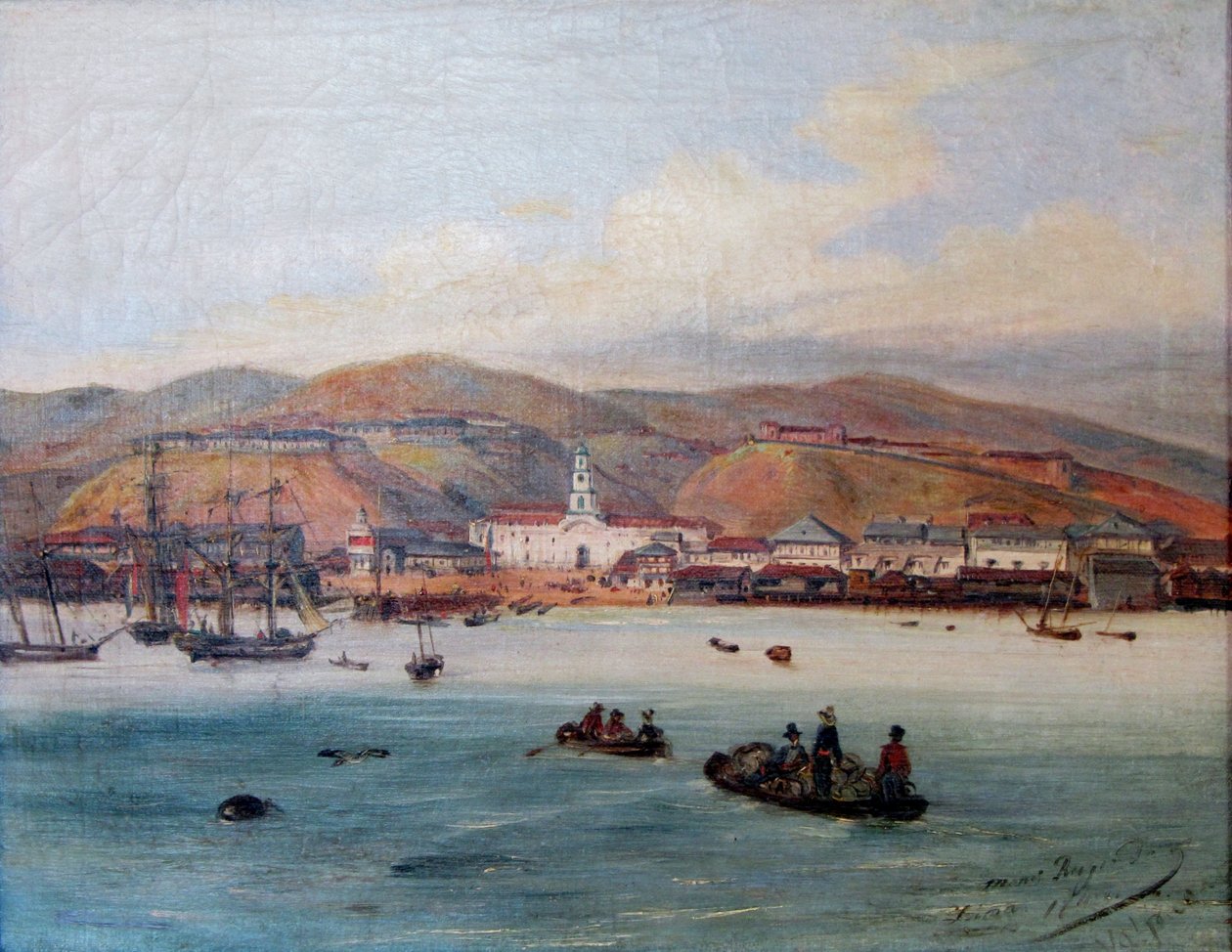 Der Hafen von Valparaíso von Johann Moritz Rugendas