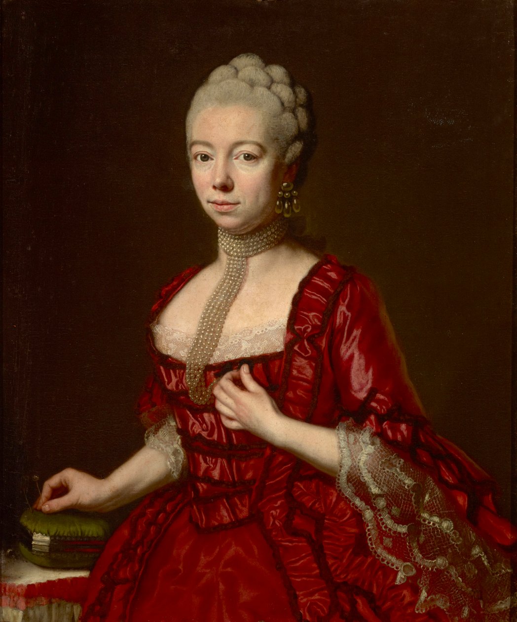 Porträt der Baronin Sophia Katharina von Brukenthal, geb. von Klockner (1725-1782), von Della Croce, Johann Nepomuk (1736-1819). Öl auf Leinwand, ca. 1790. Dimension: 93x76 cm. Muzeul National Brukenthal, Sibiu von Johann Nepomuk della Croce