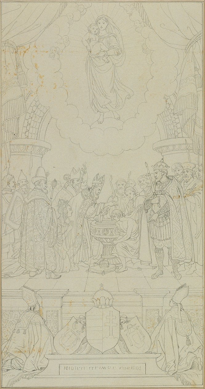 Taufe des Stephan von Ungarn von Johann Peter Krafft