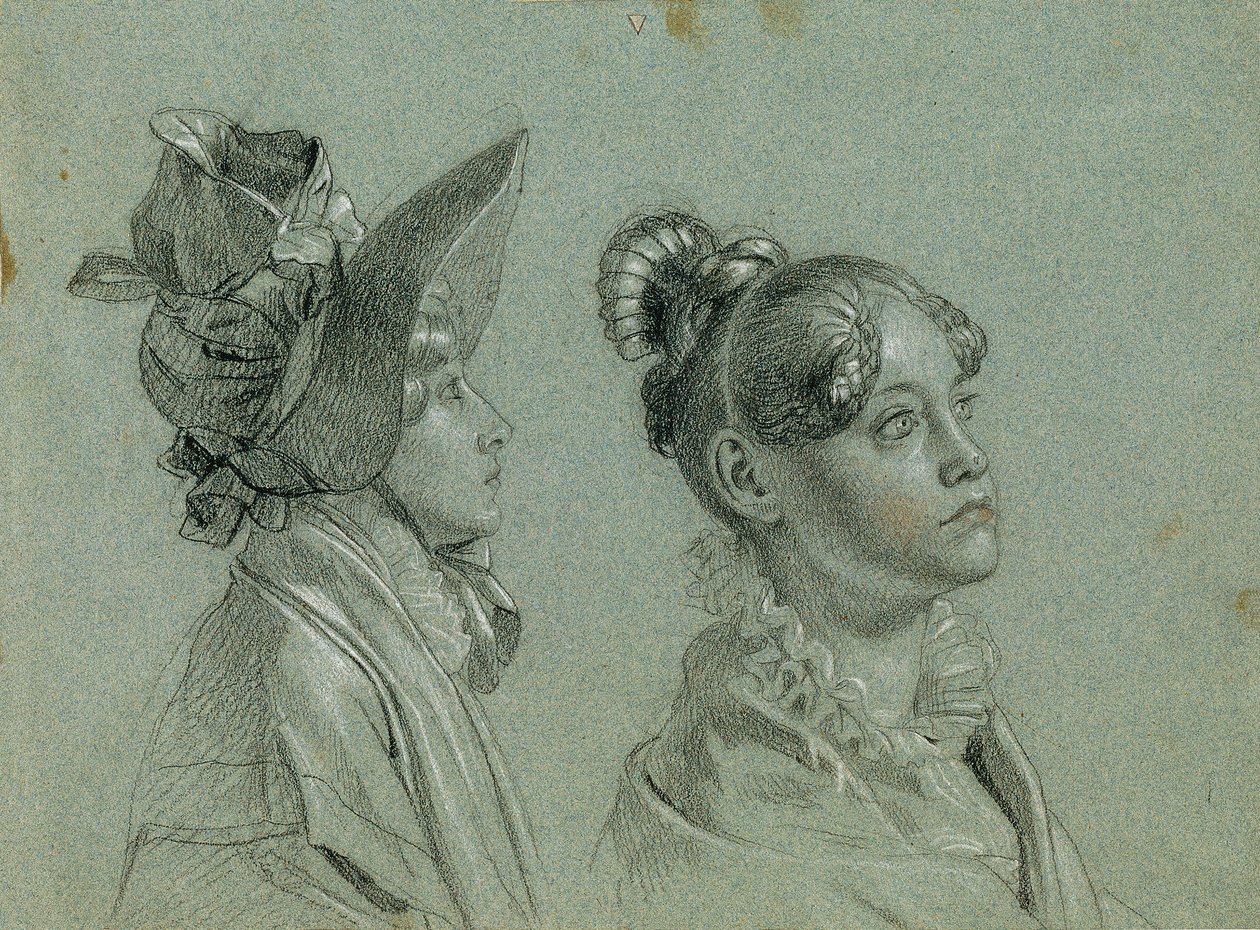 Zwei weibliche Studien zu "Rückkehr des Kaisers Franz aus Pressburg" von Johann Peter Krafft