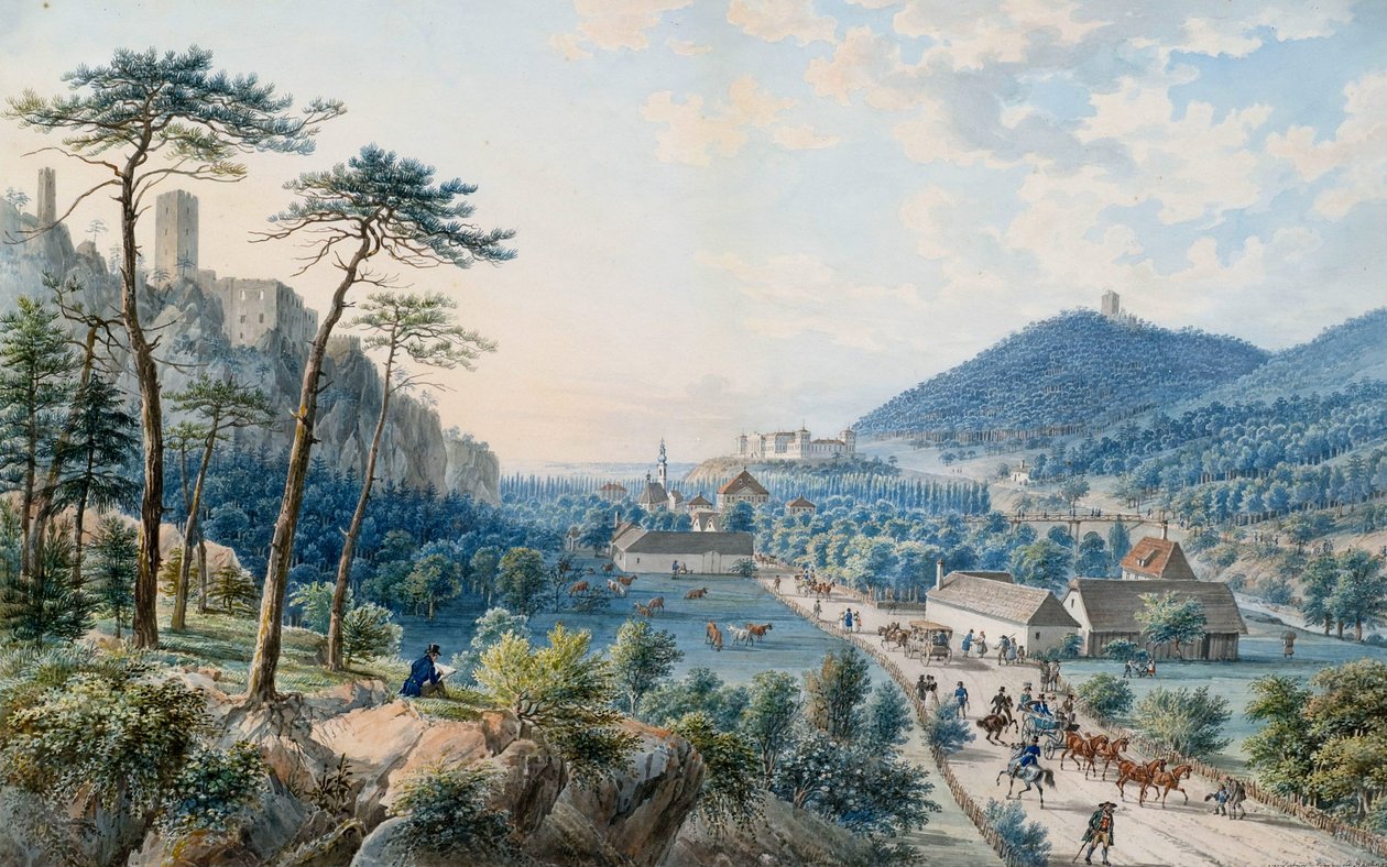 Blick auf das Weilburger Schloss bei Baden nahe Wien von Johann Raulino