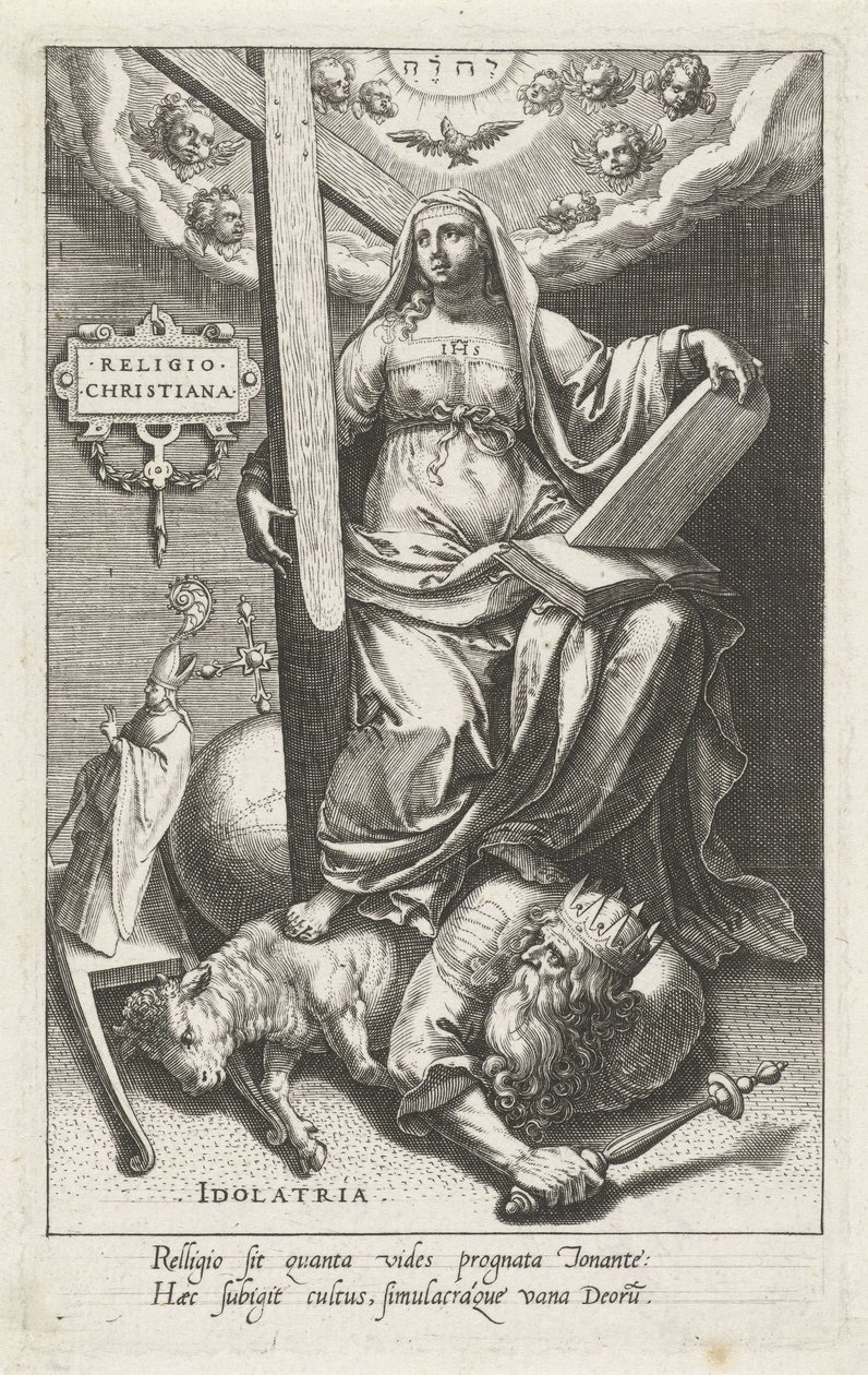 Christliche Religion besiegt Götzendienst von Johann Sadeler (I)