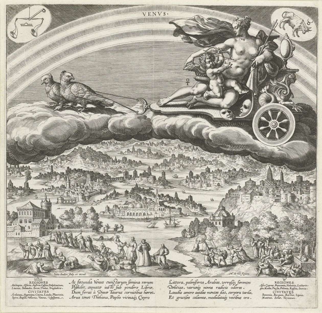 Der Planet Venus und sein Einfluss auf die Welt (Die sieben Planeten) von Johann Sadeler (I)