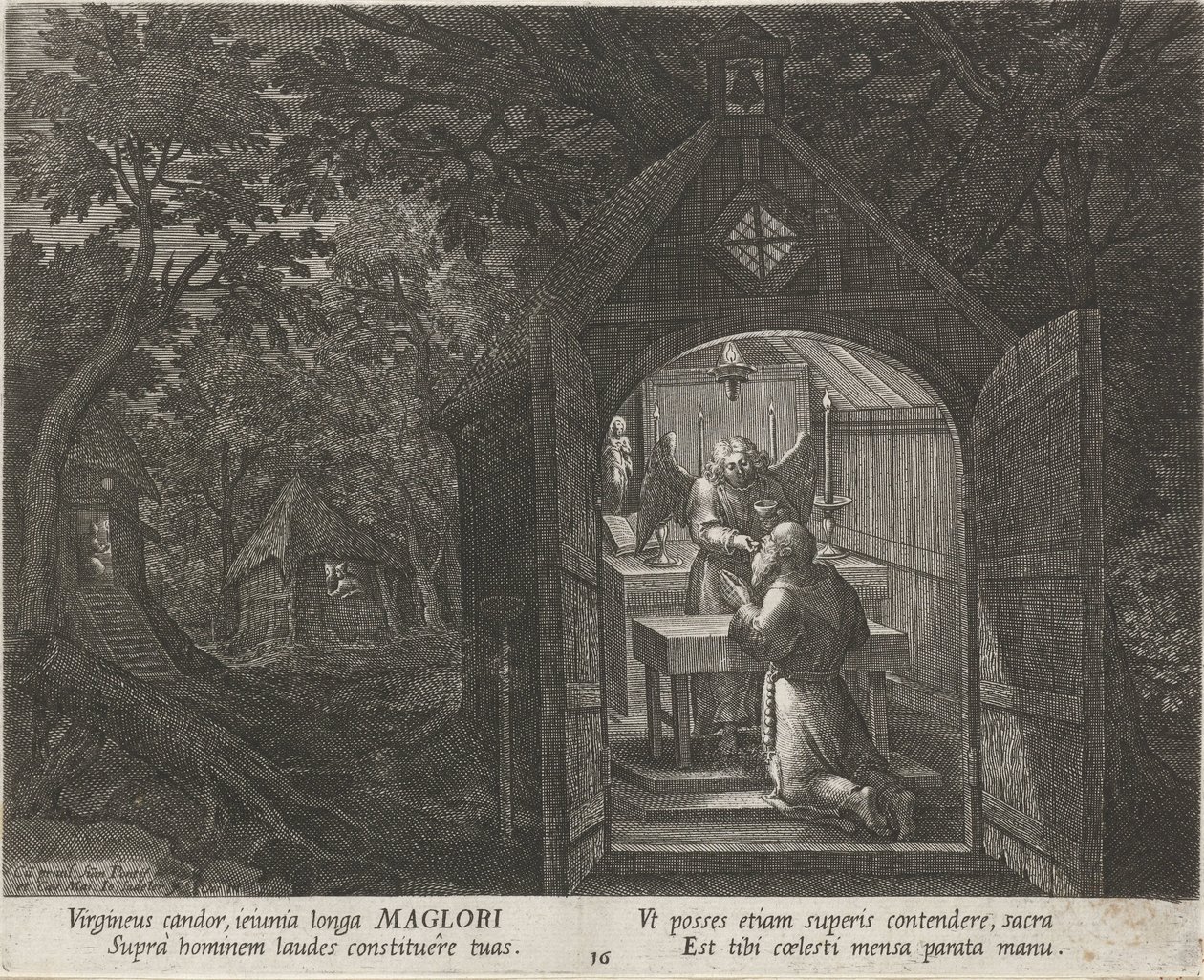 Heiliger Maglor als Einsiedler von Johann Sadeler (I)